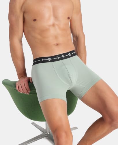 Image of Jockey NY16 Men's Super Combed Cotton Elastane Stretch Solid Trunk with Ultrasoft Waistband (Colors & Prints May Vary)
