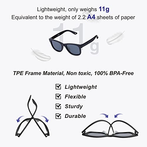 Image of COCOSAND Flexible Polarized Baby Sunglasses with Strap