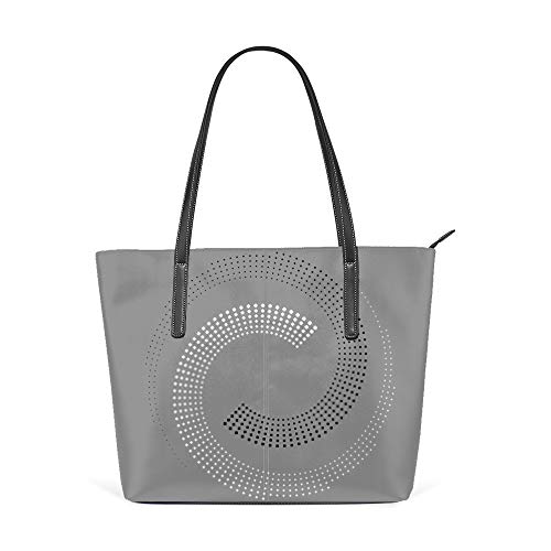 Sac fourre-tout en cuir à pois pour femme - Grand format 39x28cm