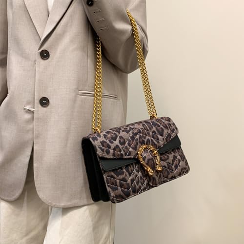 Image of MYHOZEE Crossbody Bags for Women - Snake Printed Clutch Purses Leather Chain Shoulder Bags Evening Handbags