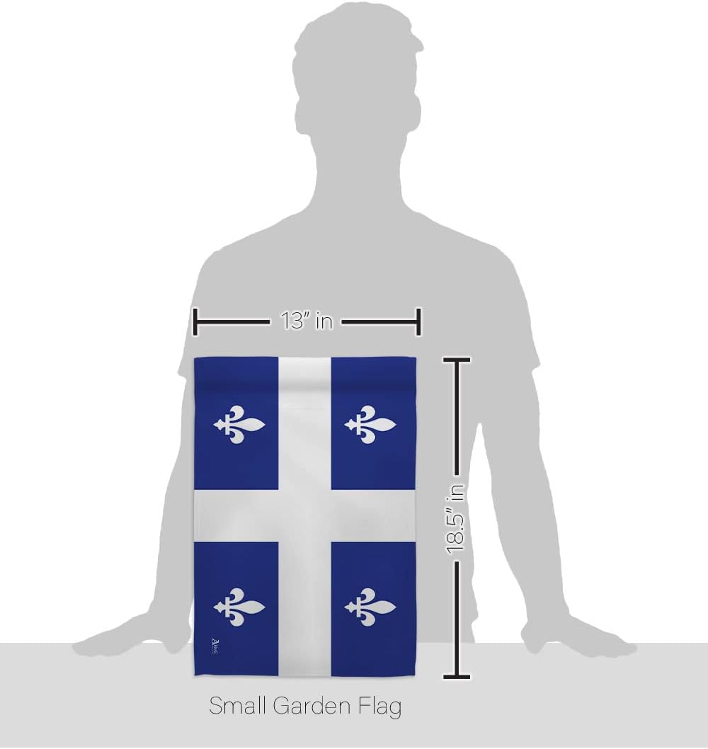 Quebec Garden Flag - Regional Canada Provinces Canadian Territories Region Country Particular Area - House Decoration Banner Small Yard Gift Double-Sided Made in USA 13 X 18.5