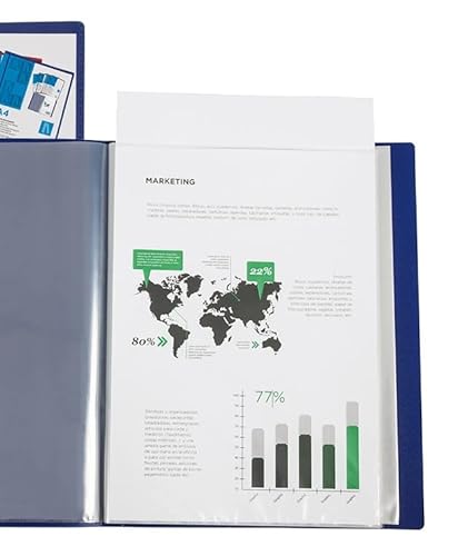 Liderpapel Personalisierbare Mappe mit 40 Känguru-Hüllen, Polypropylen, DIN A4, durchscheinend, Blau