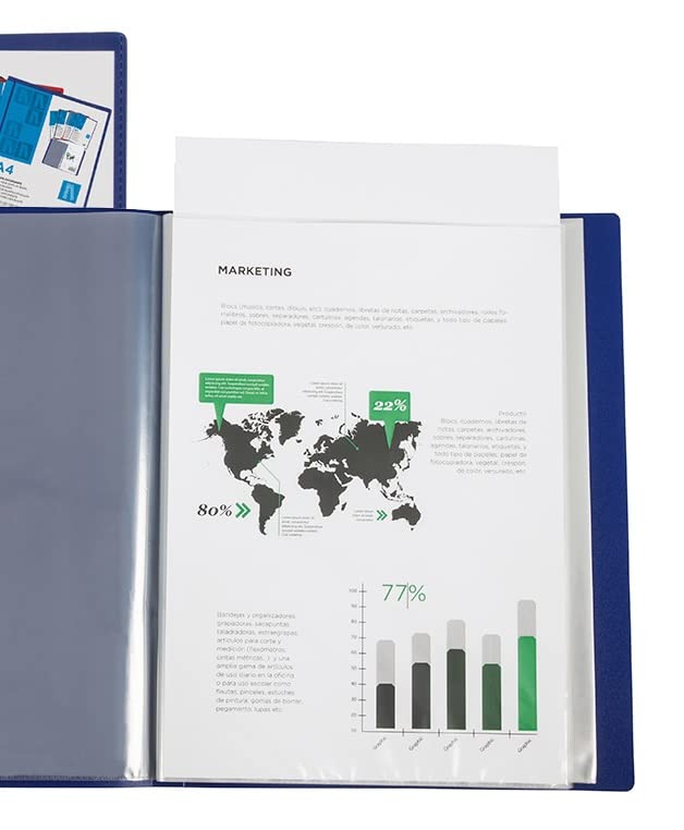 Liderpapel Personaliz 40 Kangaroo Pockets Polypropylene A4 Blue Clear Cover and Back Cover