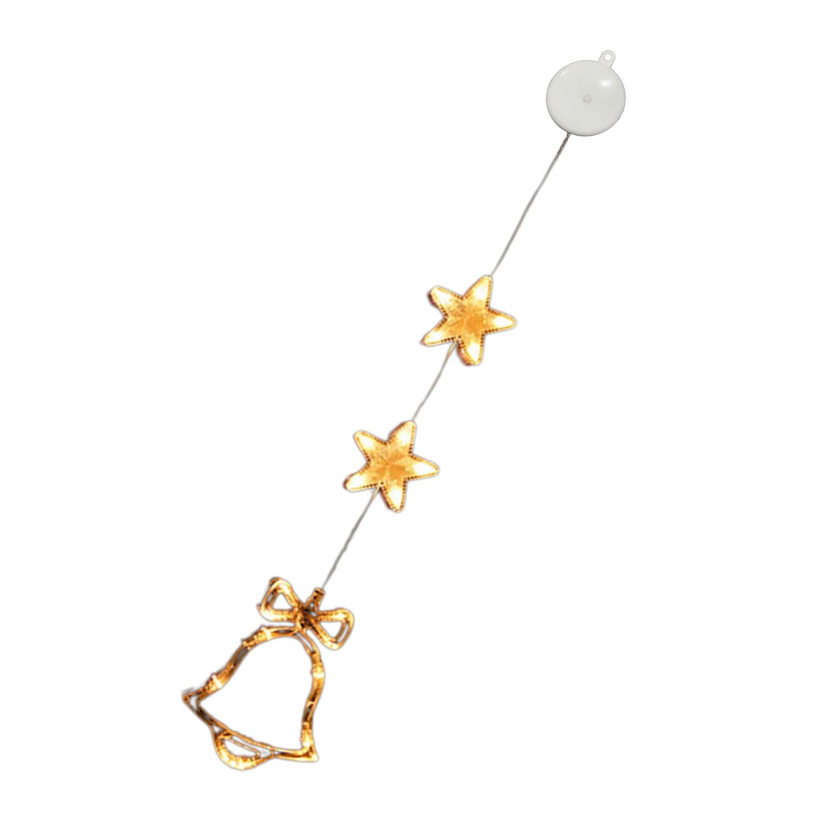 Kalttoy White LED Christmas Pendant Lights Battery Operated Hanging Lamp for Window Stylish Festival Home Decoration Battery Operated Lamps