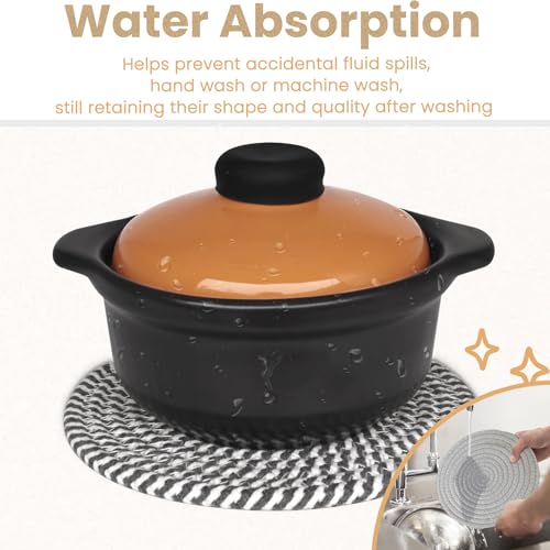 Trivets for Hot Dishes, 8 Inch Trivets for Hot Pots and Pans, Thicken Heat Resistant Trivets for Hot Dishes, Pot Holders for Kitchen, Hot Pads Kitchen Essentials for Countertops, 6 Pcs by GravGrow - Image 6