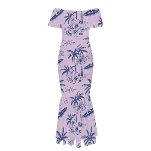 Image of Polynesian Dresses for Women Off Shoulder Maxi Dress Puletasi Samoan Dresses S-7XL
