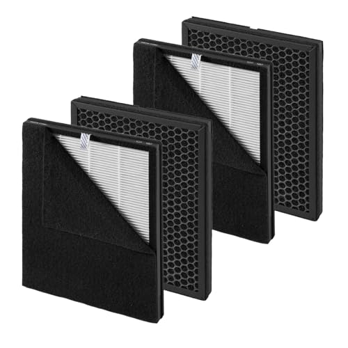 PUREBURG Replacement Filter Compatible with TER Air MK-AP01, K2, AP300 Air Purifier, 4 x H13 True HEPA & 8 Activated Carbon Pre-Filters For Air Clean Dust VOCs Odor