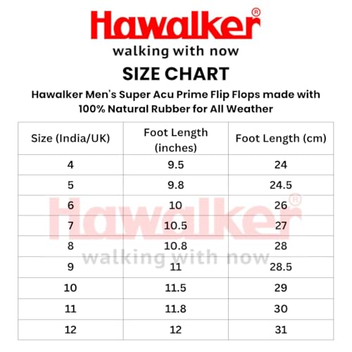 Image of Hawalker Men's Super Acu Prime Flip Flops made with 100% Natural Rubber for All Weather | Comfortable Hawai chappals | Durable Slippers