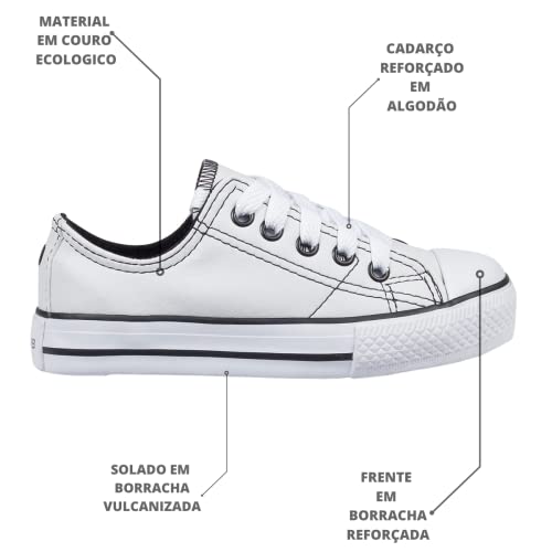 Tenis Infantil West boot Original Kids Star Escola Star Cores (29, Branco Couro)