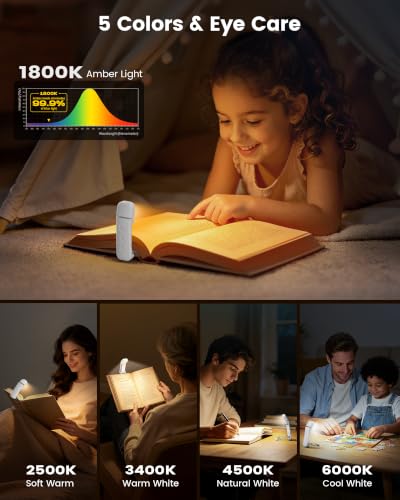 Glocusent 12 LED Book Light,Portable USB-C Book Lights for Reading at Night - image 5