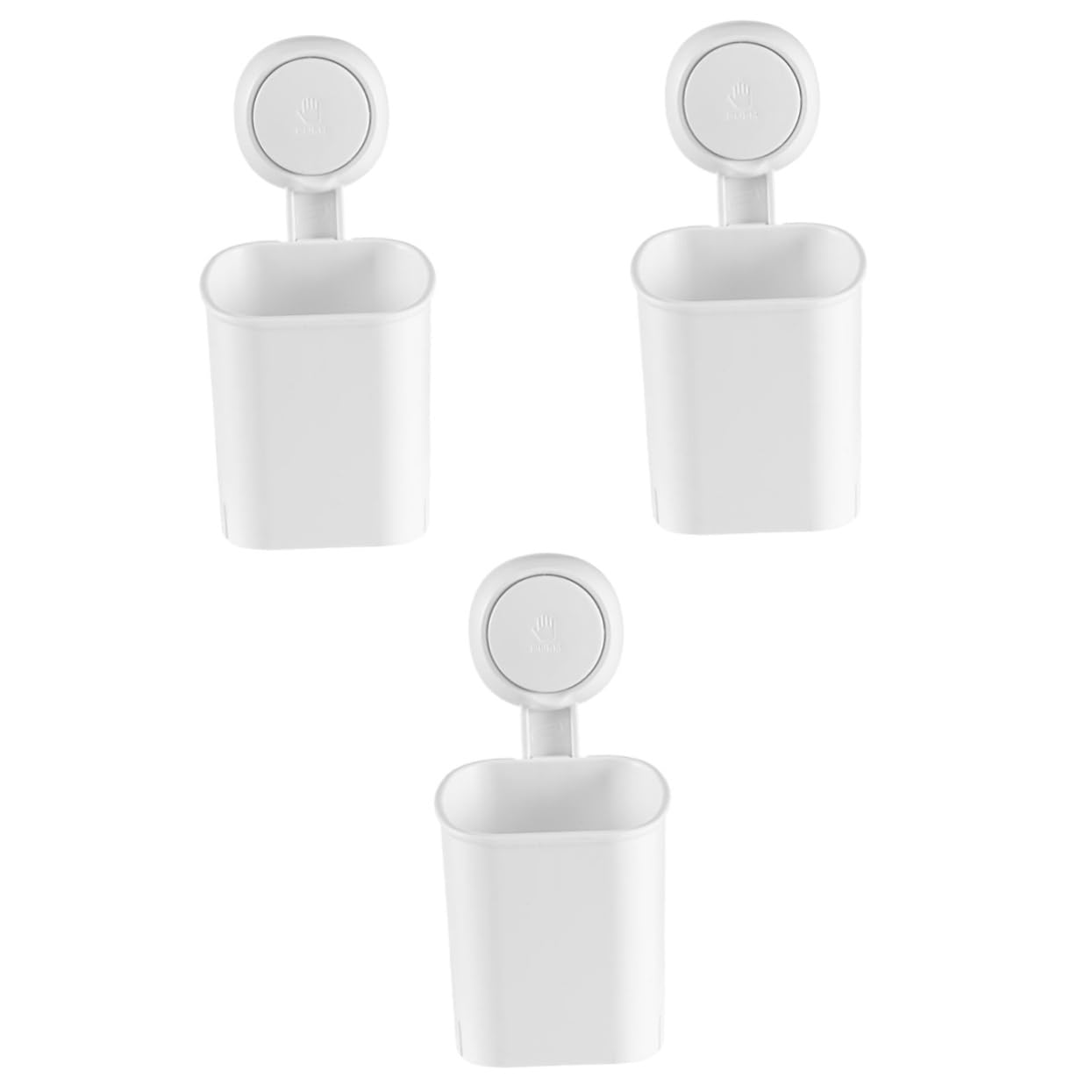 VICASKY 3 Pezzi Portaspazzolino da con Ventosa per Spazzolini da Denti per Superfici Lisce Adatto per Bagni e Cucine Facile Installazione Colore Bianco