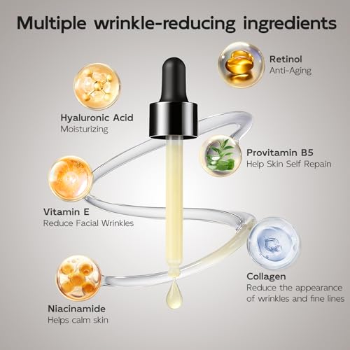 Fast Acting Anti-Aging Skin Care for Men Over 50: Top 12 Products To Try for 2026 4 Retinol Serum for Face, Anti Aging & Anti Wrinkle B5 Resurfacing Retinol Serum with Niacinamide, Collagen & Hyaluronic Acid, Smooths Wrinkles & Fine Lines, Dark Spot Corrector, Brighten Dullness