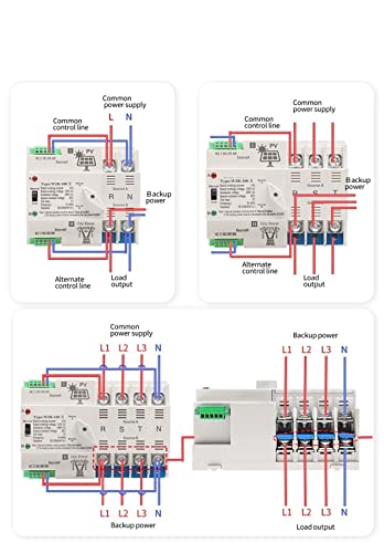 Commutateur de transfert automatique double puissance Rail 4P 100A AC220V