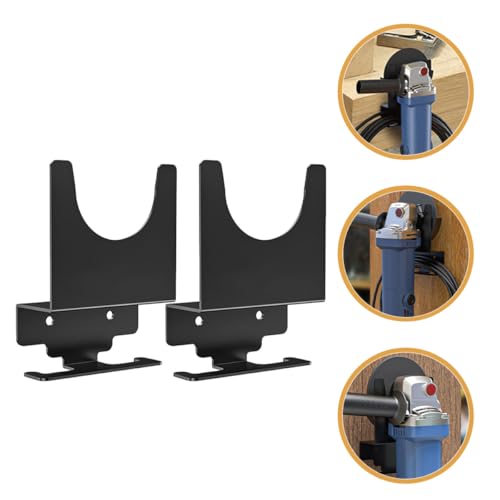 Soporte para amoladora angular metálico de pared para organizar discos de pulido 4