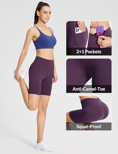 Image of baleaf Women's 8 inch / 5 inch / 3 inch Biker Shorts High Waist Yoga Workout Gym Running Volleyball Spandex Shorts with Pockets
