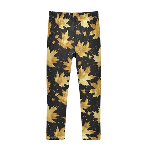 Girls Leggings Fall Golden Maple Leaves Toddler Girls Clothes Leggings for Girls Toddler Girls Leggings 3-4T