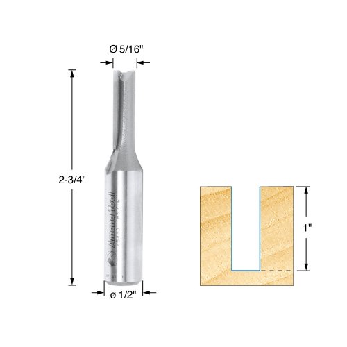Image of Amana Tool - 45412 Carbide Tipped Straight Plunge High Production 5 /16 Dia x 1 inch 2