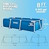INTEX Rectangular Frame 8 ft 6 in x 5 ft 3 in x 25 in Above Ground Pool, Swimming Pool with Steel Frame, Pump Not Included
