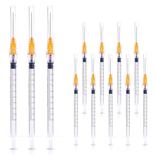 20pcs 1ml/cc 25G-25mm tip single use luer-lock independent packaging easy to use (20 pack)