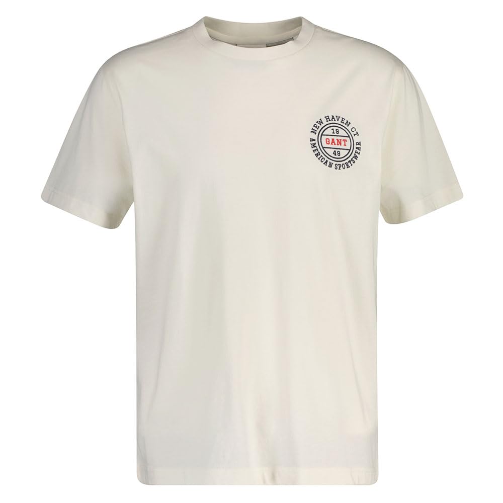 GANT Graphic SS Tshirt T-Shirt, Cream, Men's L