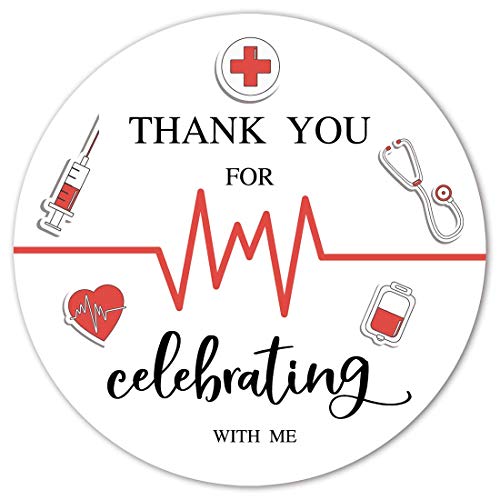 Autocollants de remerciement pour infirmière lot de 40 stickers ronds 5,1 cm