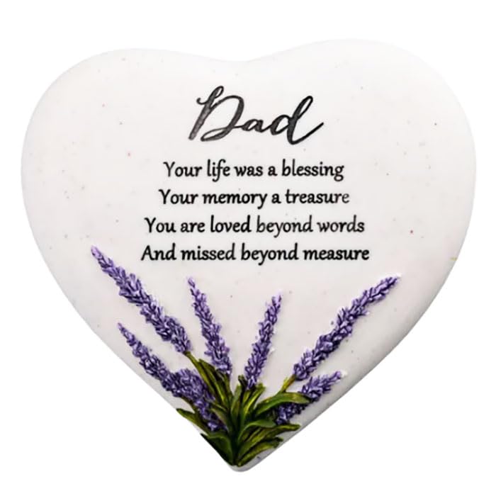 Special Dad Graveside Memorial Lavender Flower Love Heart Grave Plaque Ornament Decoration