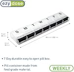 Ezy Dose Weekly (7-Day) Pill Organizer, X-Large Medicine Case, Black/White | Daily Vitamin & Supplement Planner, Spacious Push-Button Compartments, Convenient & Easy to Use, Travel-Friendly, BPA-Free