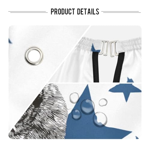 Capa de Barbero ALAZA Cats Azul Estrellas Impermeable 55x65 pulg miniatura 4