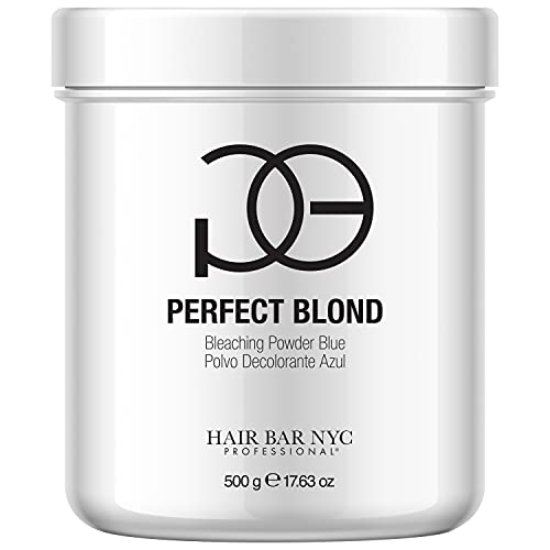 HAIR BAR NYC Perfect Blond Blue Lightener Powder 10 Levels of Lift Extra Strength Professional HairDye Toner and Bleach Made in Italy 500g /17.63oz Superior Lightening and Toning for Brilliant Results