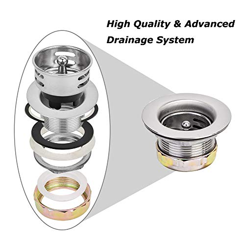 Profeeshaw 3 Compartment Sink Commercial Stainless Steel NSF Utility Basin with 10x14x10 Bowl for Kitchen or Bar in Home or Restaurant