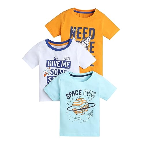 Image of Hopscotch Boys Graphic Regular Fit T-Shirt (Pack of 3)