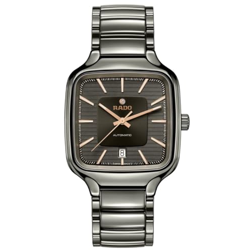 Rado - True Square - Unisex Automatic Swiss Watch - 38mm Square Grey Dial with Date - High-Tech Ceramic Bracelet - R27077102 by Rado - Used condition - US$1881.60