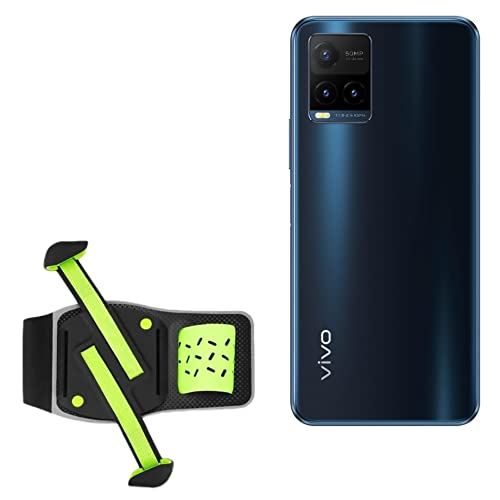 BoxWave Holster Compatible with vivo Y21T - FlexSport Armband, Adjustable Armband for Workout and Running - Stark Green