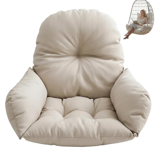 Egg Chair Cushion Replacement Thickened Round Egg Chair Cushion Machine Washable Outdoor Patio Swing Pad for Hanging Basket Indoor Outdoor Beige