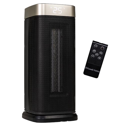 Russell Hobbs 14 Inch Space Portable Heater, 2000W Silent Oscillating Ceramic Electric Heater Black...