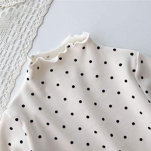 Polka Dot Tops for Toddler Girls Long Sleeve Fold Over Crewneck Turtleneck Blouses Kids Girls Cute Soft T Shirts3