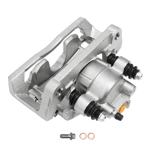 Image of Detroit Axle - Rear Left Brake Caliper for 2002-2018 Dodge Ram 1500 | 2004-2009 Durango, 2007-2009 Chrysler Aspen, 2019-2023 Ram 1500 Classic, Driver Side Disc Brake Caliper w /Bracket Replacement