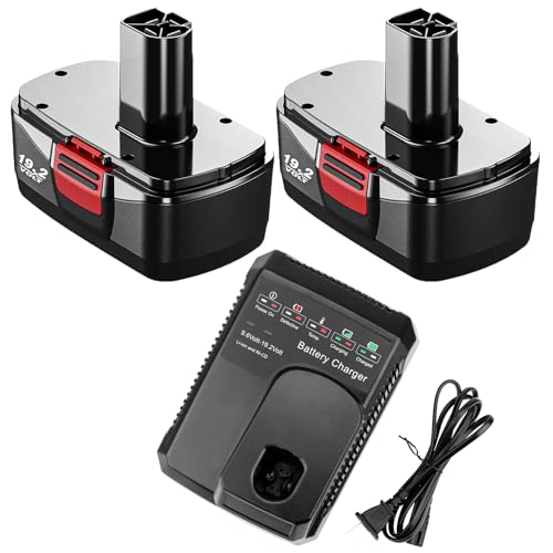 2-Pack 4500mAh Diehard 19.2V C3 Battery and 140152004 Charger Compatible with Craftsman 19.2 Volt Battery 11375 11376 130279005 1323903 130211004 130279003 315.pp2011 315.pp2020 315.113753 315.115410