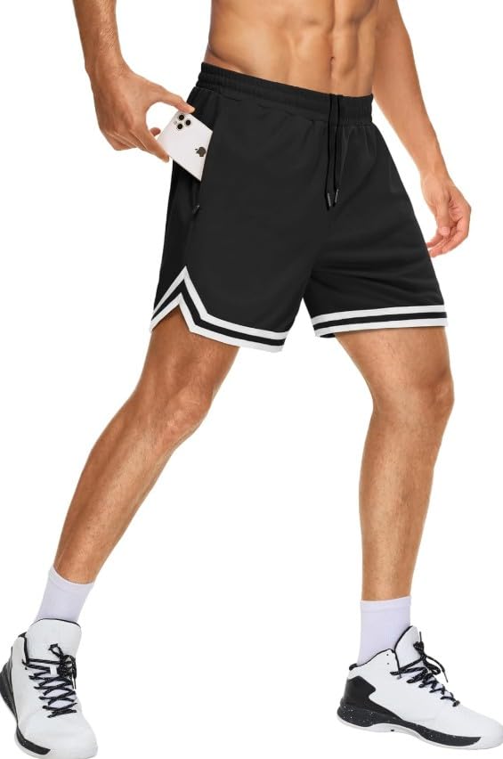 KG3 Mens Long Basketball Shorts with Zip Pockets - Athletic Gym Workout Sport Shorts Quick Dry Lightweight-picture-41