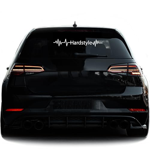 Hardstyle Herzschlag Auto Aufkleber, Vinyl Tuning Sticker, Karosserie Frontscheibe Heckscheibe (Weis Matt, 55cm) Hardstyle Herzschlag Auto Aufkleber, Vinyl Tuning Sticker, Karosserie Frontscheibe Heckscheibe (Weis Matt, 55cm)