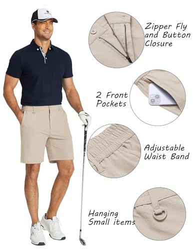 COOFANDY Men's Golf Shorts 8 Inch Lightweight Quick Dry Casual Dress Shorts Hiking Travel Shorts with Pockets 5