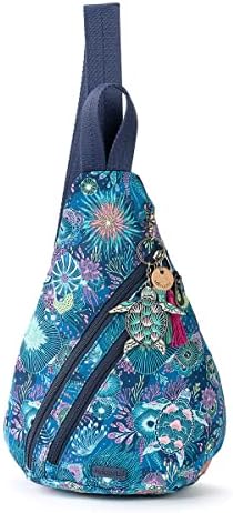 Sakroots Women’s Go Sling Backpack in Nylon Eco Twill, Royal Blue Seascape, One Size