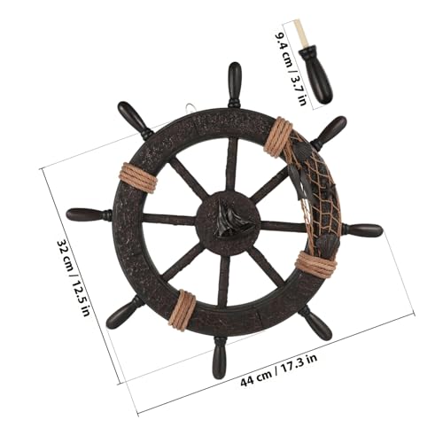Gouvernail en bois pour mur vide décoration maison méditerranéenne - 2