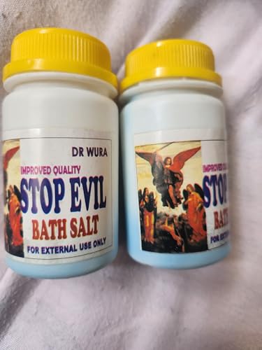 Dr Wura Stop Evil - Sal de baño espiritual, 2 botellas, solo para uso externo
