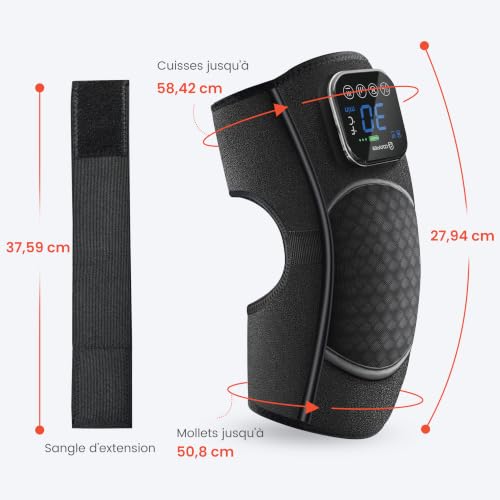 COMFIER Masseur de Genou Sans Fil,Soulagement des douleurs articulaires,fonction de vibration,4 niveaux de chauffage graphène,Cadeau pour maman et papa – vue 7