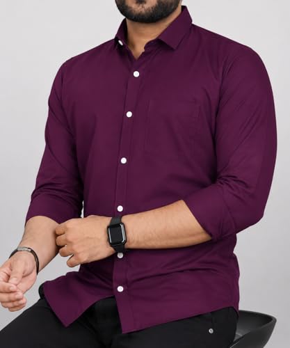 Image of CB-COLEBROOK Men's Casual, Regular Fit, Solid Colour, Lightweight, Button Down, Casual Wear, Shirt with Pocket. Suitable for Office & Casual Use