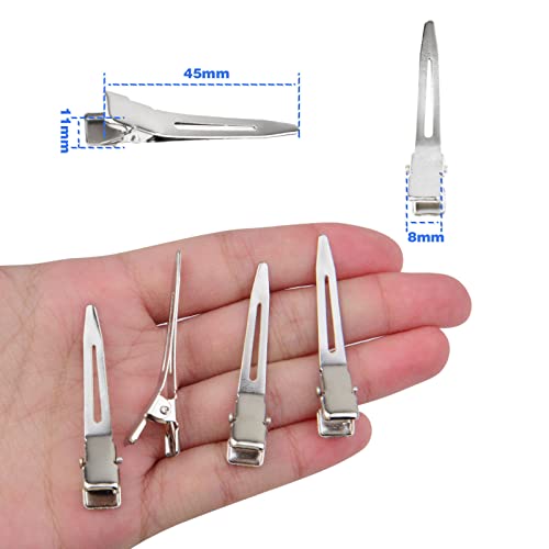 50 pinzas metal plata para cabello 1.75 pulg miniatura 3