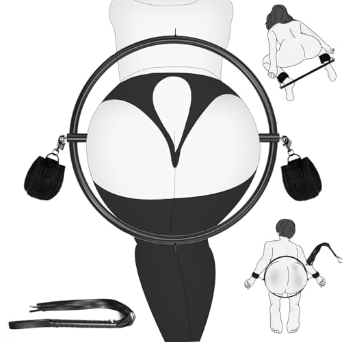 Image of BDSM Waist and Hip Restraint Rings Sex Toy, Bondage Restraints Stainless Ring with Whip Handcuffs for Couples, Adult Toys Slave Kits with Padlocks Cuffs Spanking Games for Women & Men