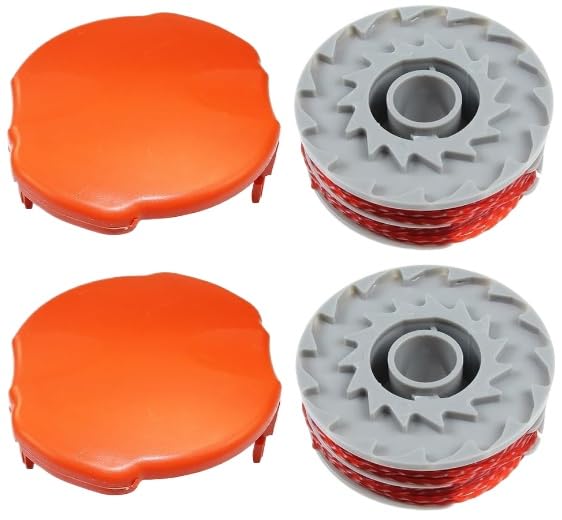 Daaxing Strimmer Spool Line and Cover Fits For Flymo FLY021 FLY060 Grass Trimmer Replacement Accessories,Double Autofeed Nylon Replacement Spools (2 PACK)