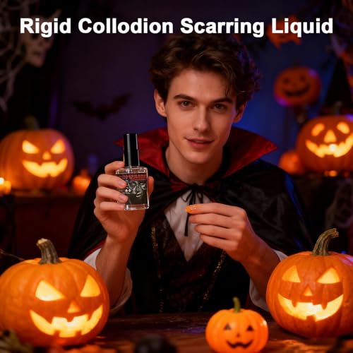 Líquido Para Cicatrices - 15ml Halloween Colodión Rígido Para Cicatrices Belleza Con Pincel - Maquillajes de Cuidado Personal - Uso en Cara Piel Cuerpo Disfraz Cosplay Halloween Fotografía - imagen 8